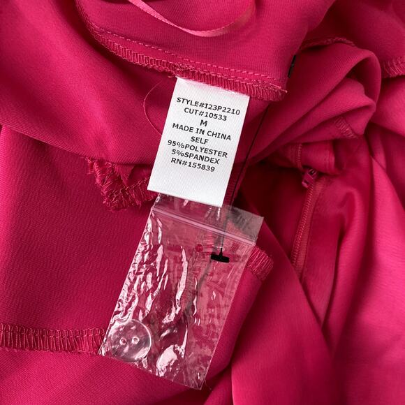 Olia Pleated Wide Leg Satin Trousers - Pink Fuchsia - Medium - Picture 6 of 7